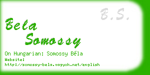 bela somossy business card
